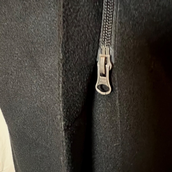 BYBLOS Rare Vintage Black Knee Length Zip Front Overcoat with Tunic Style Collar - Picture 4 of 12